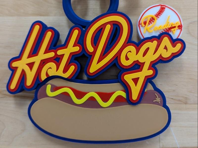 Reading Phillies Hot Dogs Oversized Pendant