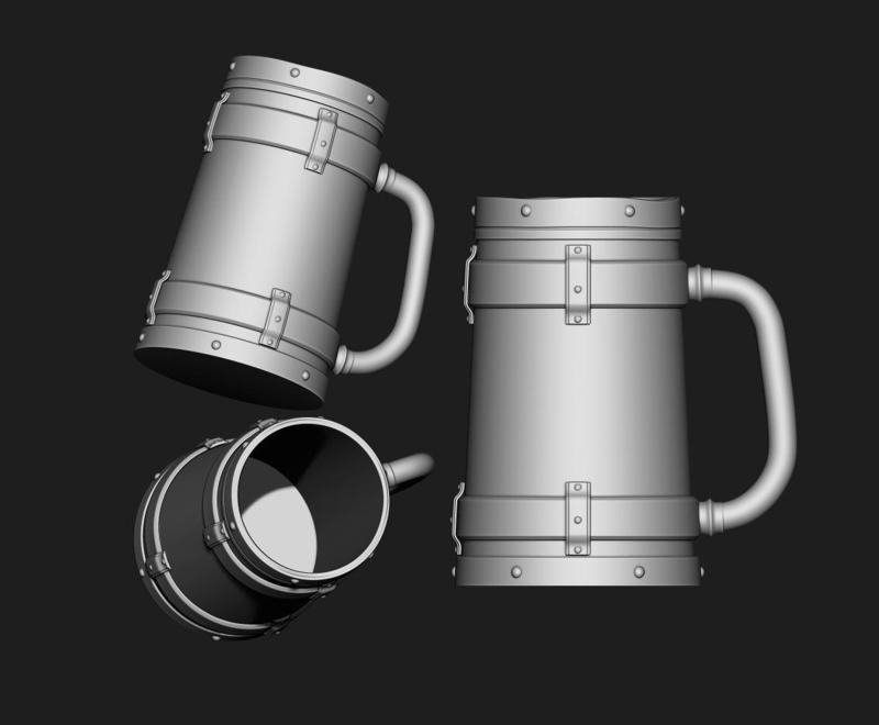 3 3d mug glass beer glass wooden mug