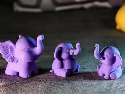 【Healing】Three cute little elephants, 30-minute quick print
