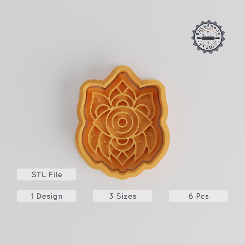 Aztec Eye Cookie & Fondant Cutter Stamp Set, Bohemian, Mystic & Ethnic Designs, Tribal Gaze Shape, 3 Sizes S/M/L, Pack of 6 PRODUCT_4370