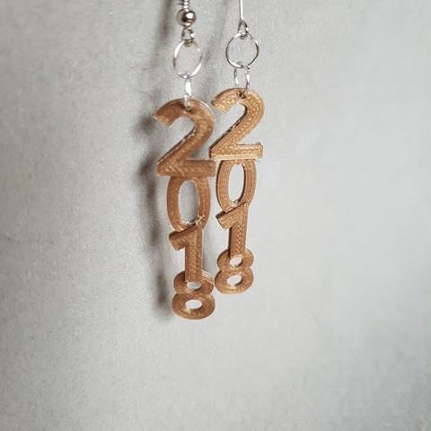 2018 Happy New Year Earrings - SelfCAD