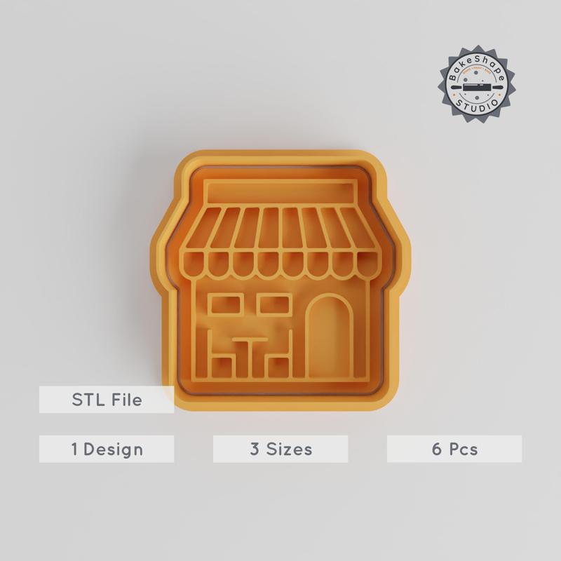 Restaurant Shape Cutter & Stamp Set, 6 Pieces, Perfect for Cookies & Fondant, S/M/L Sizes, Cafe, Bistro, Dining Spot Designs PRODUCT_4499