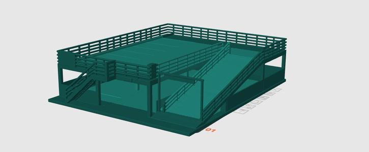 diorama parking building car