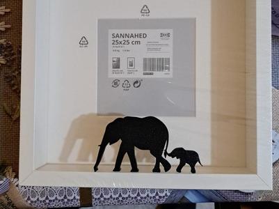 Elephant silhouette - picture frame