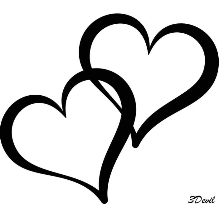 2D Decorations Two Hearts
