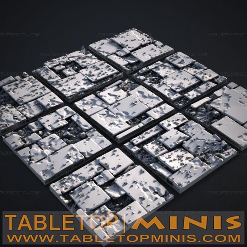 Broken Tile 30mmx30mm Square Base Toppers