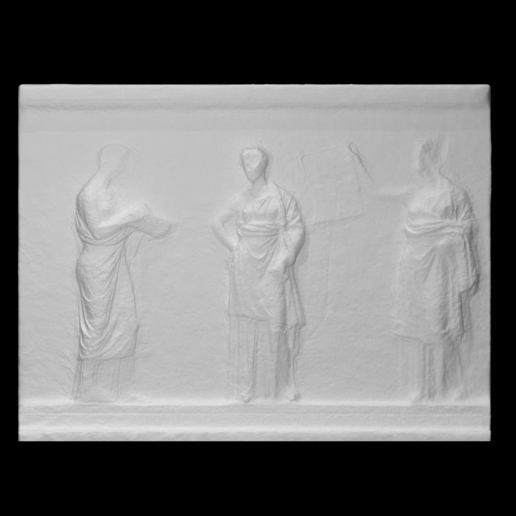 Relief slab depicting three Muses