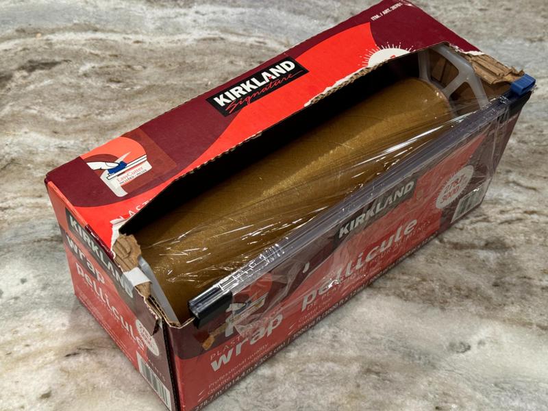 Costco Kirkland plastic wrap slide cutter mount