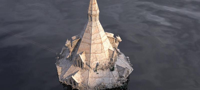 Medieval Lion Tower Overgrown Turret Tower 8