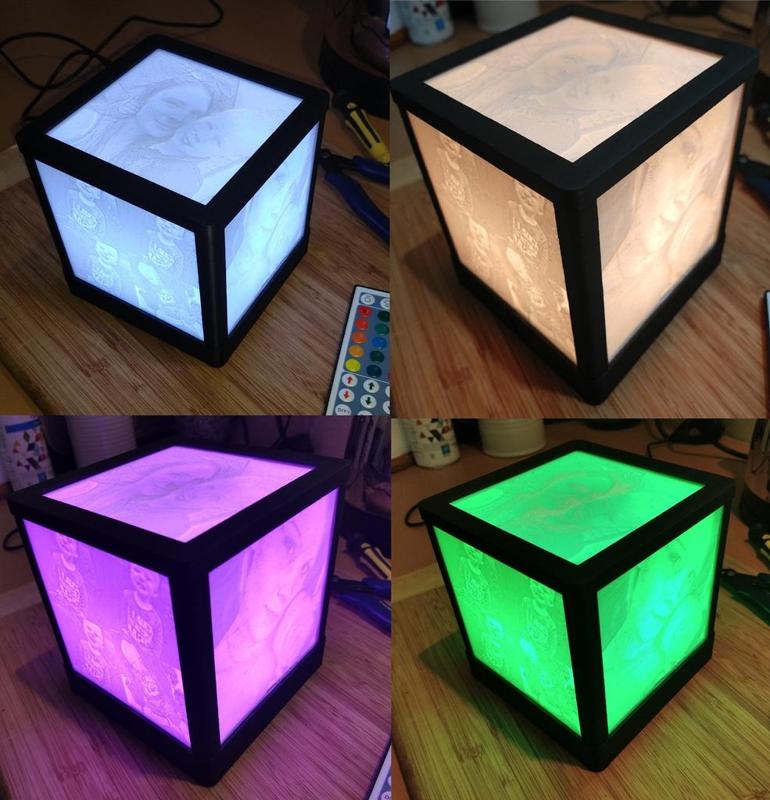 Lithopane Light Box 100x100mm for 5050 SMD LED light strip