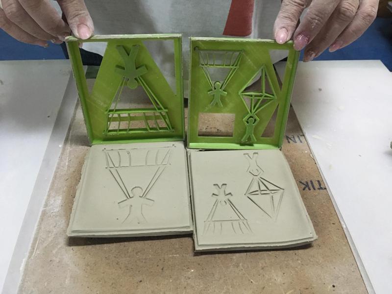 Fausto Veranzio (Faust Vrančić) and Leonardo da Vinci parachutes cookie or clay cutters