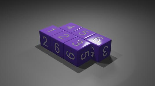 Dice with Numbers (Bevelled Edge)