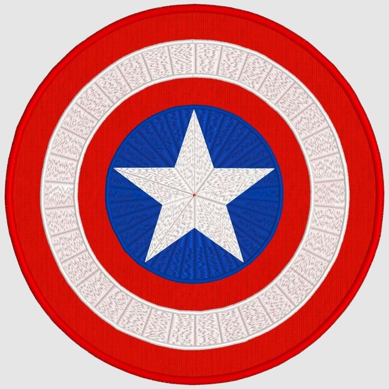 Captain America Embroidery Design - Applique - Machine Embroidery