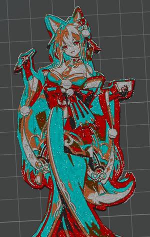 Miss Goro Shina stands up a plaque  genshin impact