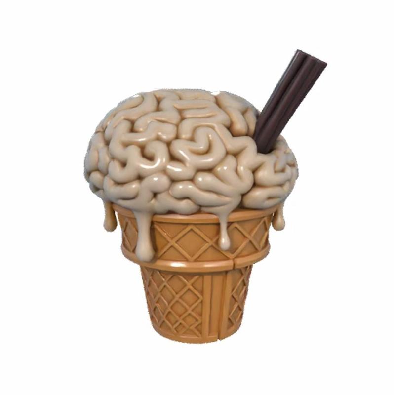 Brain Ice Cream - Surreal Funny 3D Model for Printing