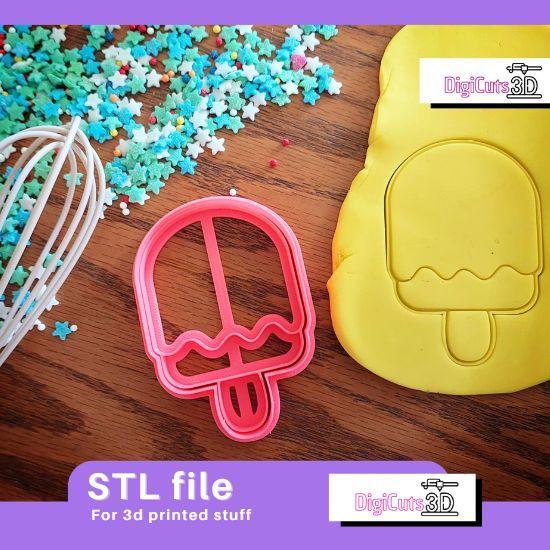 Ice Cream COOKIE CUTTER - SUMMER TROPICAL COOKIE CUTTER STL FILE