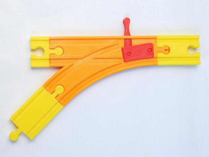 Train Turnout 45 degrees - for Brio railway