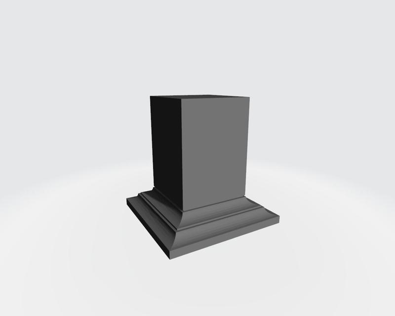 Square Double Curve, Flat 6.8x7H 40mm Miniature Display Stand