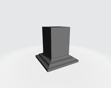 Square Double Curve, Flat 6.8x7H 40mm Miniature Display Stand