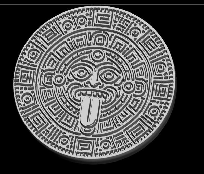 AZTEC SUN STONE – TONATIUH MEDALLION – 3D PRINT MODEL