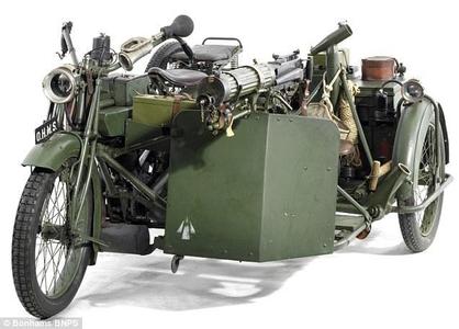 WWI - WW2 BEF Motorcycle with sidecar