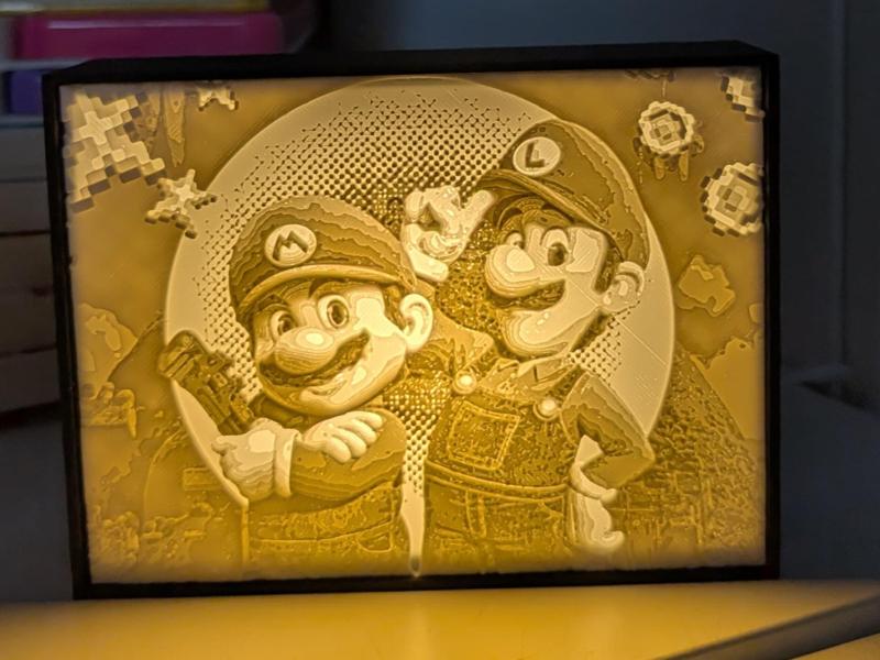Mario Bros Lithophane Lamp for LED Kit