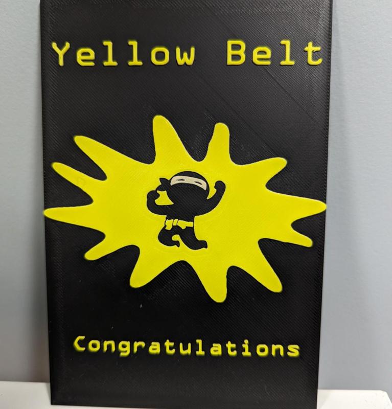 Yellow Belt Awards Plaque 4x6