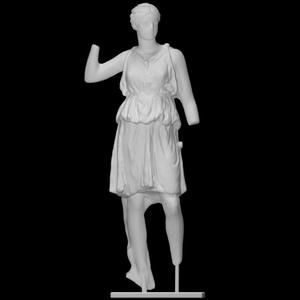 A statue of a girl in the role of Artemis