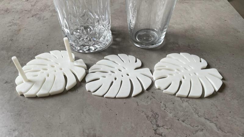 Monstera Leaf Coaster and Caddy