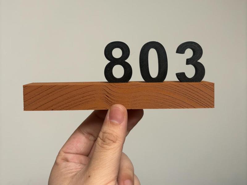House Number Plaque, Faux Wood Grain, Customizable, DIY