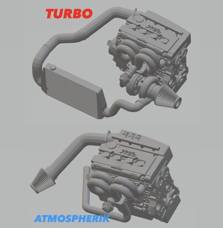 1/24 Scale Full Kit - H*NDA - B18C Engine Atmospheric & Turbo - Dreammodels