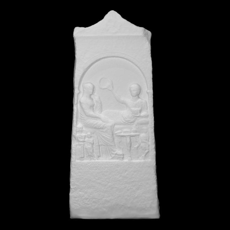 Gravestone with symposium scene