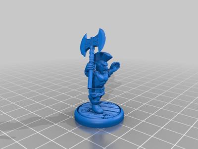 Gnome Barbarian Figure axe