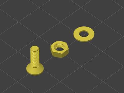 M3X10 HEX SCREW WITH A BOLT AND A WASHER   