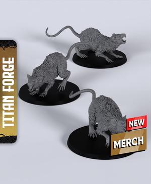Giant Rats - With Free Dragon Warhammer - 5e DnD Inspired for RPG and Wargamers