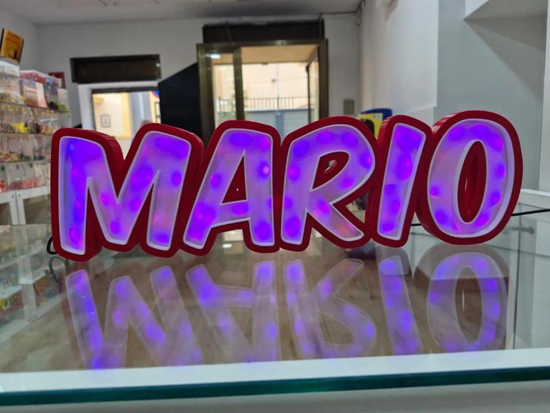 mario letrero led   