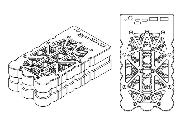 Mk2 Vape Cell Pack PCB B 30mm   
