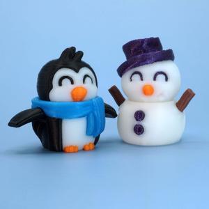 Tiny Penguin and Snowman