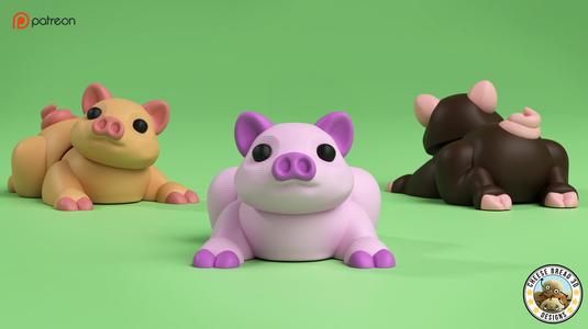 Mini Flexi Piggy - (3MF / No Support) 🐖 🐽_