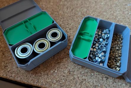 Temporary inserts for clamshell Parts Box