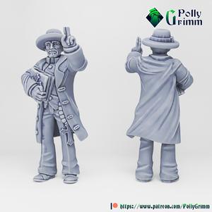 Tabletop historic miniature. Wild west set. Priest