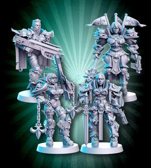 Nun Squad - Sci-fi soldiers - 32mm - DnD