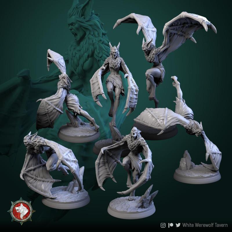 Vampires batform 6 miniatures 32mm pre-supported