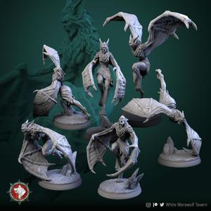 Vampires batform 6 miniatures 32mm pre-supported