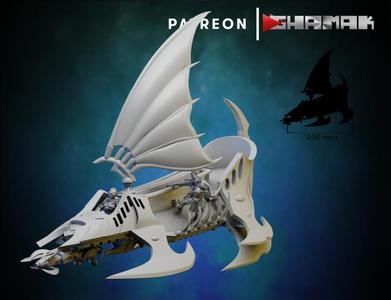 Futuristic Space Dark elves rider support ready