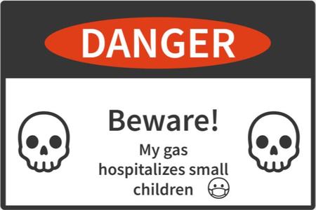 Beware of gas sign