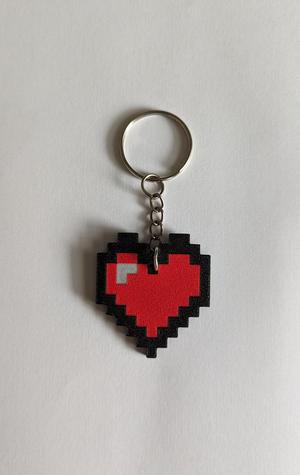 Pixel Heart (100%) Keychain