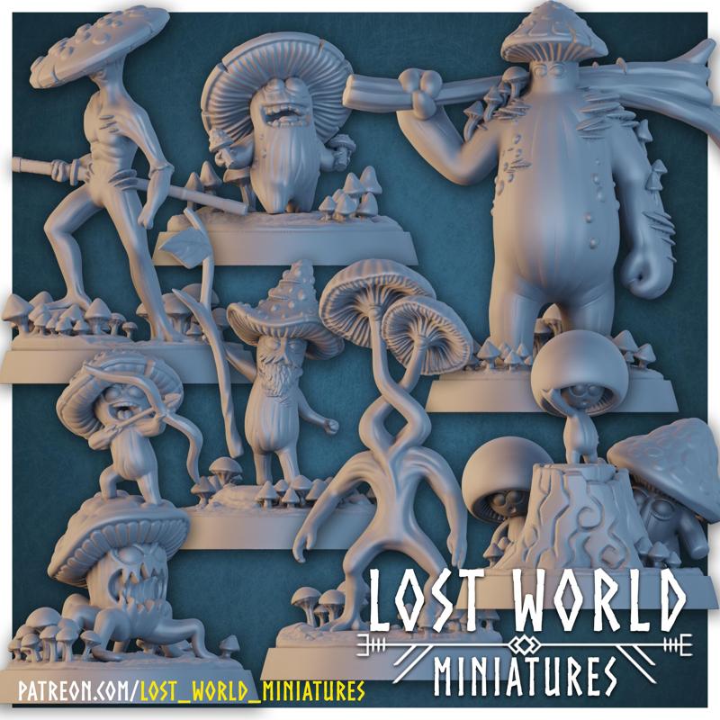 Fungus Folk Miniatures set - Supported