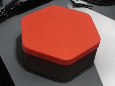 Hexagonal small parts holder with lid