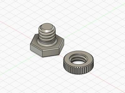 Small screw with nut